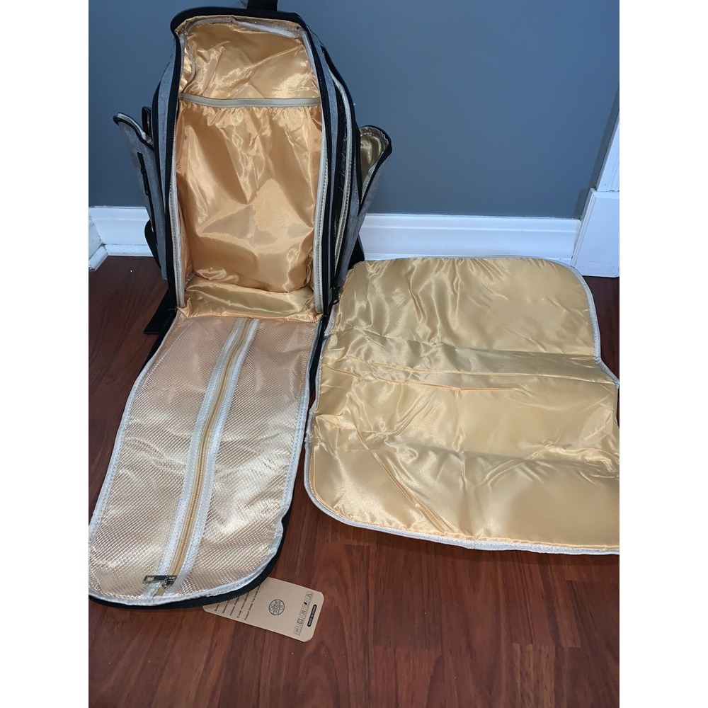 Mancro Diaper Bag Backpack, Large Multifunction Waterproof Gray - Picture 9 of 10